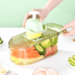 multifunction transparent vegetable cutter, steel blade potato slicer,