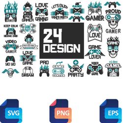 game on-24 gaming graphic designs in svg
