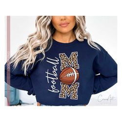 football mom png, football mama png for sublimation print shirt designs, leopard print, transparent, graphic, game day p