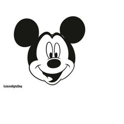 mickey mouse head svg, mouse svg, cut file - digital download svg dxf eps png pdf design for cricut or silhouette cut fi