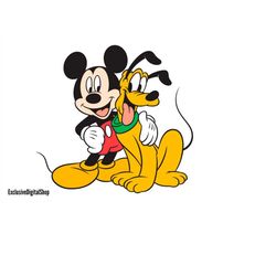 mickey & pluto dog svg, mouse svg, cut file - digital download svg dxf eps png pdf design for cricut or silhouette cut f