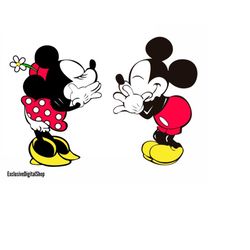 mickey & minnie kiss svg, mouse svg, cut file - digital download svg dxf eps png pdf design for cricut or silhouette cut