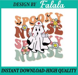 groovy retro spooky nurse ghost halloween trick or treat , happy halloween png, pumpkin png, ghost png, sublimation