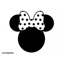 minnie mouse head svg, mouse svg, cut file - digital download svg dxf eps png pdf design for cricut or silhouette cut fi