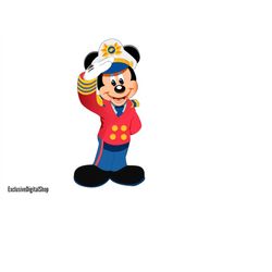 mickey mouse captain svg, mouse svg, cut file - digital download svg dxf eps png pdf design for cricut or silhouette cut