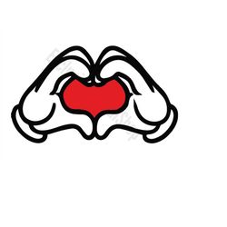 mickey mouse heart svg, mouse svg, mouse cut file - digital download svg dxf png design for cricut or silhouette cut fil