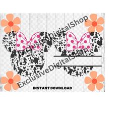 minnie mouse add your name,  cut file - digital download svg png design for cricut or silhouette cut file instant vector