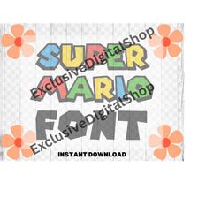 super mario font,  cut file - digital download svg png design for cricut or silhouette cut file instant vector