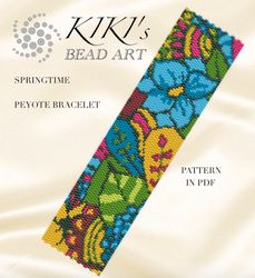 peyote beading pattern bracelet pattern springtime peyote pattern design 2 drop peyote in pdf instant download diy