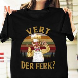 swedish chef vert der ferk sunset vintage t-shirt, swedish chef shirt, chef vert der ferk shirt, funny chef shirt