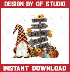 fall gnomes png, pumpkin clipart, autumn pumpkins png for sublimation, hand drawn graphics, instant download, digital