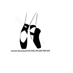 ballet shoes instant download svg, png, jpg, dxf, pdf, eps digital download