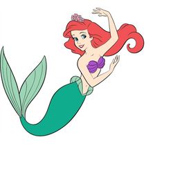 qualityperfectionus digital download - the little mermaid ariel - png, svg file for cricut, htv, instant download