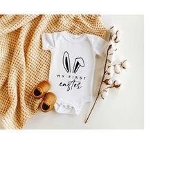 my first easter svg, 1st easter cricut file, easter cut file, babys first easter onesie, babie onesie svg, easter bunny