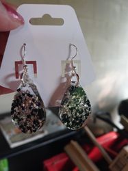 resin black earrings