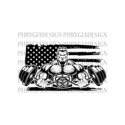 bodybuilder svg png , muscle man svg , us flag svg , gym svg , biceps svg , bodybuilding clipart , bodybuilder shirt , s