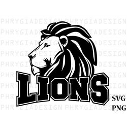 lions svg png , lion svg , lions clipart , lions design , lion sublimation design , cricut silhouette svg , digital down