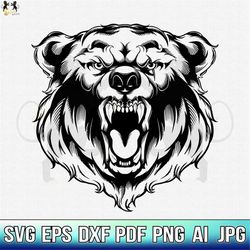 bear face svg, bear svg, bear clipart, bear vector, bear cricut, grizzly svg, bear shirt, bear lover svg, bear head svg,