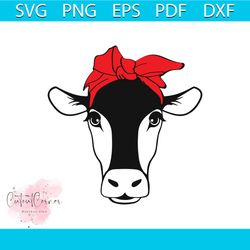 heifer with bandana svg, trending svg, heifer with bandana svg, dairy cows svg, dairy cows wear bow svg, dairy cows head