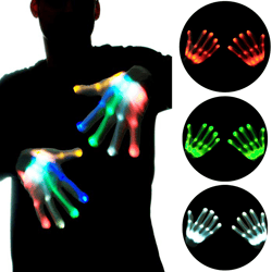 1pair chic led light up skeleton hand gloves halloween christmas costume decor