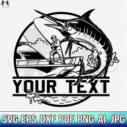 marlin fishing svg, fishing name svg, bass fishing svg, fishing clipart, fishing cricut, fisherman svg, fish hook svg, f