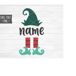 instant svg/dxf/png custom elf name monogram svg, christmas svg, christmas elf monogram sign, custom elf, elf legs hat,