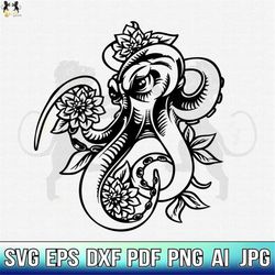 octopus with flowers svg, octopus svg, octopus flower svg, octopus clipart, octopus cricut, octopus cut file, octopus sh