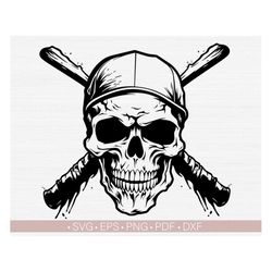 Baseball Skull Svg Png, Baseball Logo Svg Cut File for Cricut, Sublimation Print Shirt Design Transfer, Baseball Fan App