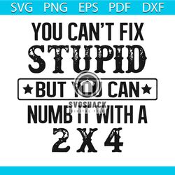 you can not fix stupid but you can numb it with a 2 x 4 svg, trending svg, you can not fix stupid svg, you can numb svg,