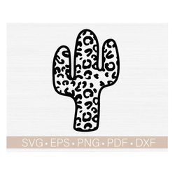 Cactus Svg, Leopard Cactus Svg, Succulent Svg, Saguaro Svg Cut File for Cricut Trendy Women's Shirt Design Instant Downl