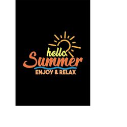 qualityperfectionus digital download - hello summer, enjoy & relax - svg file for cricut, htv, instant download