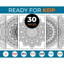 30 mandala coloring page bundle for kdp