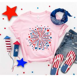 Firework USA Shirt, 4th Of July Shirt, Independence Day Shirt, Gift For American, Red White Blue Shirt, Patriotic Shirt,