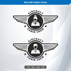aircraft cabin crew svg digital vector