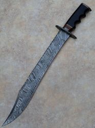 custom handmade damascus steel 23'' hunting sword with sheath gift for him