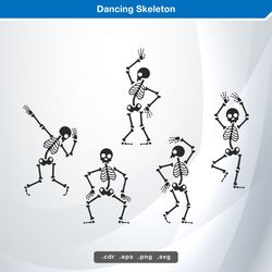 dancing skeleton svg digital vector