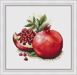 pomegranate cross stitch pattern - fruits counted cross stitch chart