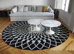 ayka hand tufted round woolen rug handmade rug for hall & bedroom area rug customize size available