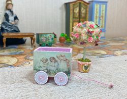 digital download for print. tutorial.video tutorial on creating a doll cart.1:12