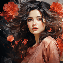 crimson bloom: digital elegance