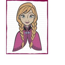 anna frozen filled embroidery design 13 - instant download