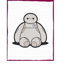 baymax big hero 6 filled embroidery design 10 - instant download