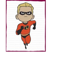 dash parr incredibles filled embroidery design 3 - instant download