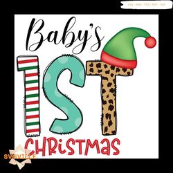 baby's 1st christmas png, christmas png, leopard pattern png, my first christmas png