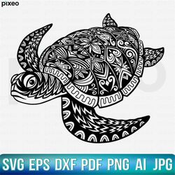 Turtle Mandala Svg, Turtle Svg, Mandala Svg, Sea Turtle Svg, Turtle Zentangle Svg, Turtle Clipart, Turtle Cricut, Turtle