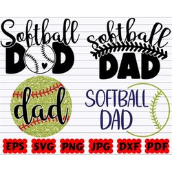 softball dad svg | softball dad cut file | softball family svg | dad svg | softball clipart | softball fan svg | softbal