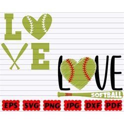 love softball svg | softball lover svg | softball love svg | love softball cut file | love softball clipart | love softb