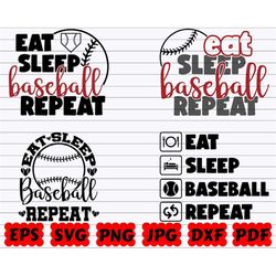 eat sleep baseball repeat svg | eat sleep baseball svg | eat baseball repeat svg | eat sleep repeat svg | baseball cut f