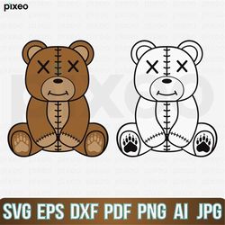 teddy bear svg, stitched teddy bear svg, baby bear svg, teddy bear shirt. teddy bear clipart, cricut cut files, bear svg