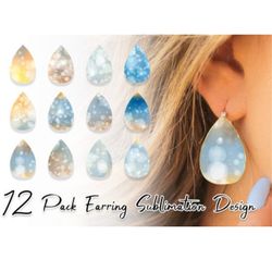 earring teardrop blue bokeh background